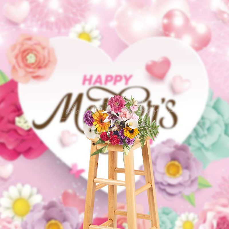 Lofaris Colorful Floral Lighted Happy Mothers Day Backdrop