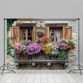 Lofaris Colorful Floral Outdoor Window View Spring Backdrop