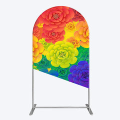 Lofaris Colorful Floral Pattern Birthday Party Arch Backdrop