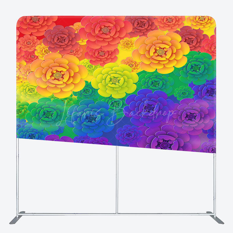 Lofaris Colorful Floral Pattern Birthday Pillow Case Backdrop