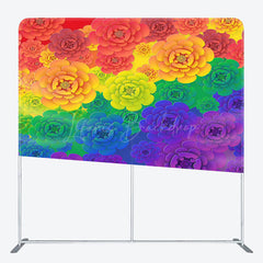 Lofaris Colorful Floral Pattern Birthday Pillow Case Backdrop