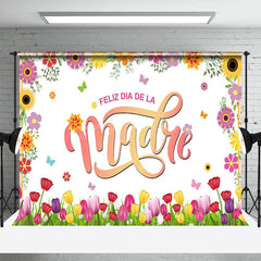 Lofaris Colorful Floral Tulip Happy Mothers Day Backdrop