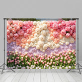 Lofaris Colorful Floral Wall Romantic Wedding Photo Backdrop
