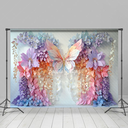Lofaris Colorful Flower Butterfly Fine Art Photo Backdrop