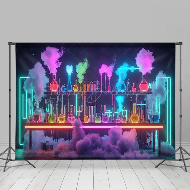 Lofaris Colorful Foggy Chemistry Experiment Lab Week Backdrop