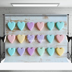 Lofaris Colorful Frosted Love Heart Wood Grain Wall Backdrop