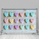 Lofaris Colorful Frosted Love Heart Wood Grain Wall Backdrop