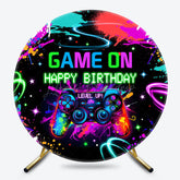 Lofaris Colorful Game On Round Birthday Backdrop For Boys