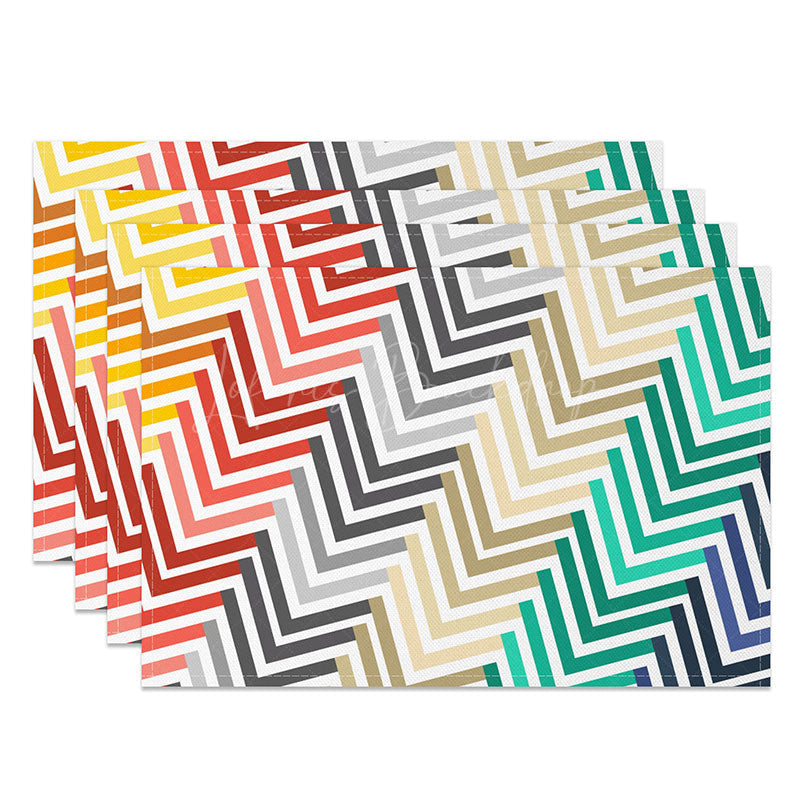 Lofaris Colorful Geometric Pattern Dining Set of 4 Placemats Modern Abstract Design for Vibrant Kitchen Decor
