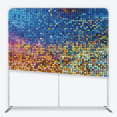 Lofaris Colorful Glitter Sequins Tension Fabric Backdrop Abstract Shiny Disco Ball Background 80s Retro Party Decor