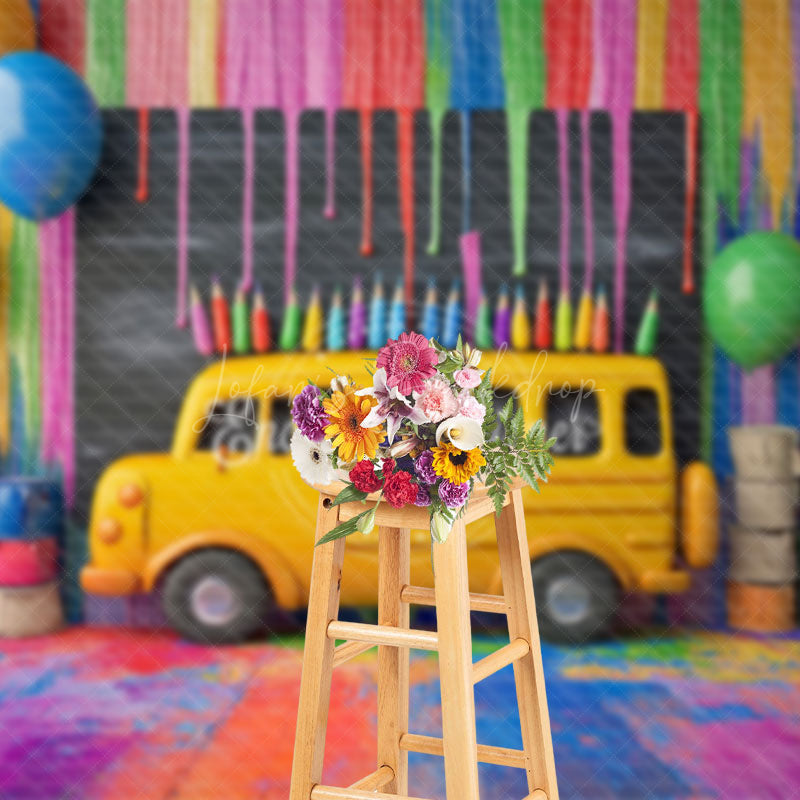 Lofaris Colorful Graffiti Back To School Photography Backdrop