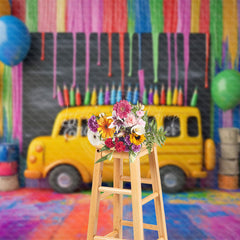 Lofaris Colorful Graffiti Back To School Photography Backdrop