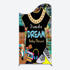 Lofaris Colorful Graffiti Bricks Wall Hiphop Arch Backdrop