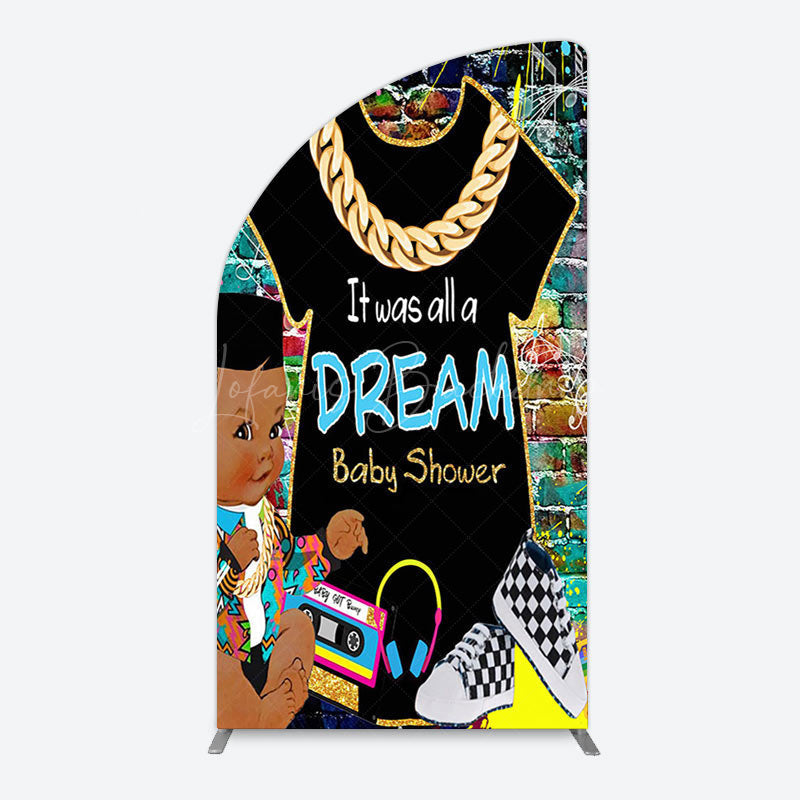 Lofaris Colorful Graffiti Bricks Wall Hiphop Arch Backdrop