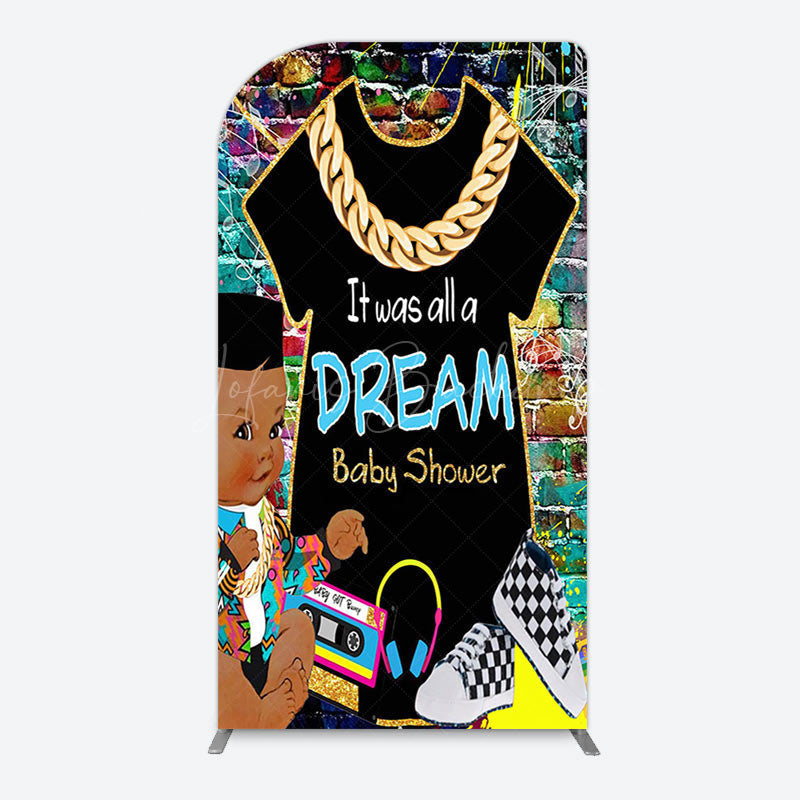 Lofaris Colorful Graffiti Bricks Wall Hiphop Arch Backdrop