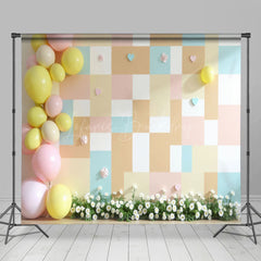 Lofaris Colorful Heart Plaid Wall Wedding Room Set Backdrop