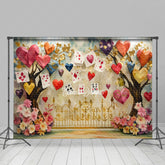 Lofaris Colorful Hearts Poker Trees Valentines Day Backdrop