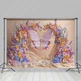 Lofaris Colorful Horn Flower Butterfly Wedding Photo Backdrop