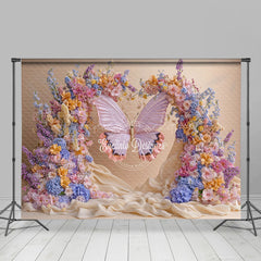 Lofaris Colorful Horn Flower Butterfly Wedding Photo Backdrop