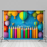 Lofaris Colorful Hot Air Balloons Back To School Backdrop