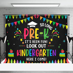 Lofaris Colorful Kindergarten Here I Come Graduation Backdrop