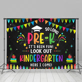 Lofaris Colorful Kindergarten Here I Come Graduation Backdrop