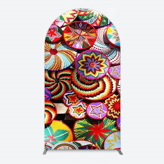 Lofaris Colorful Knitted Floral Plate Ethiopian Arch Backdrop