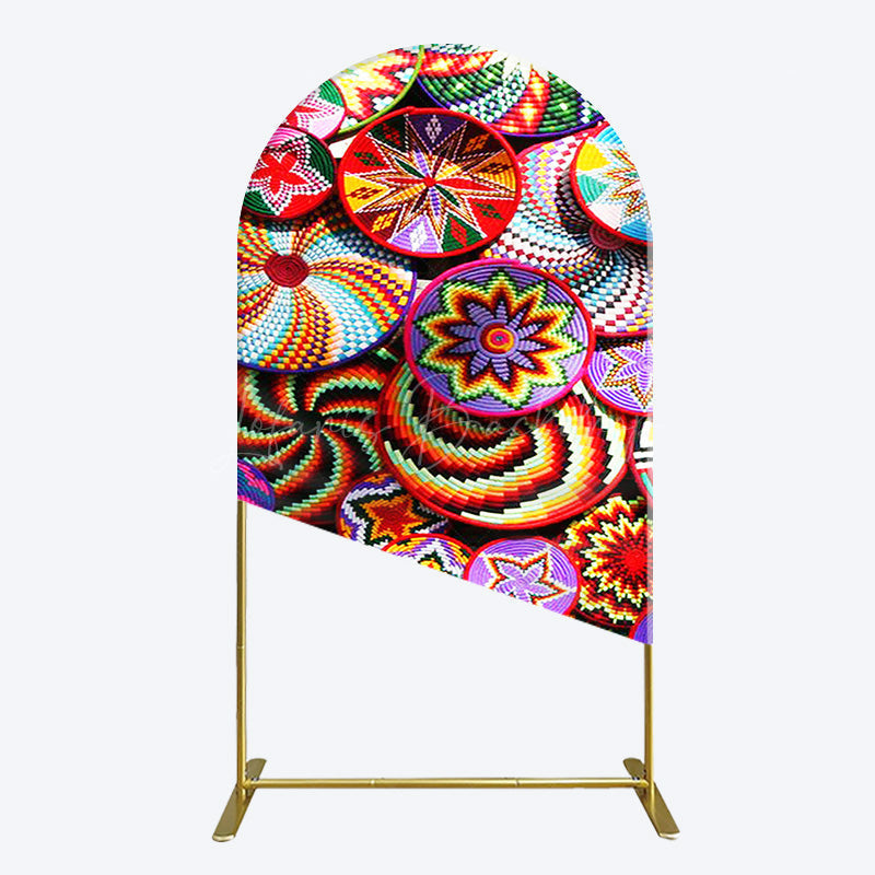 Lofaris Colorful Knitted Floral Plate Ethiopian Arch Backdrop