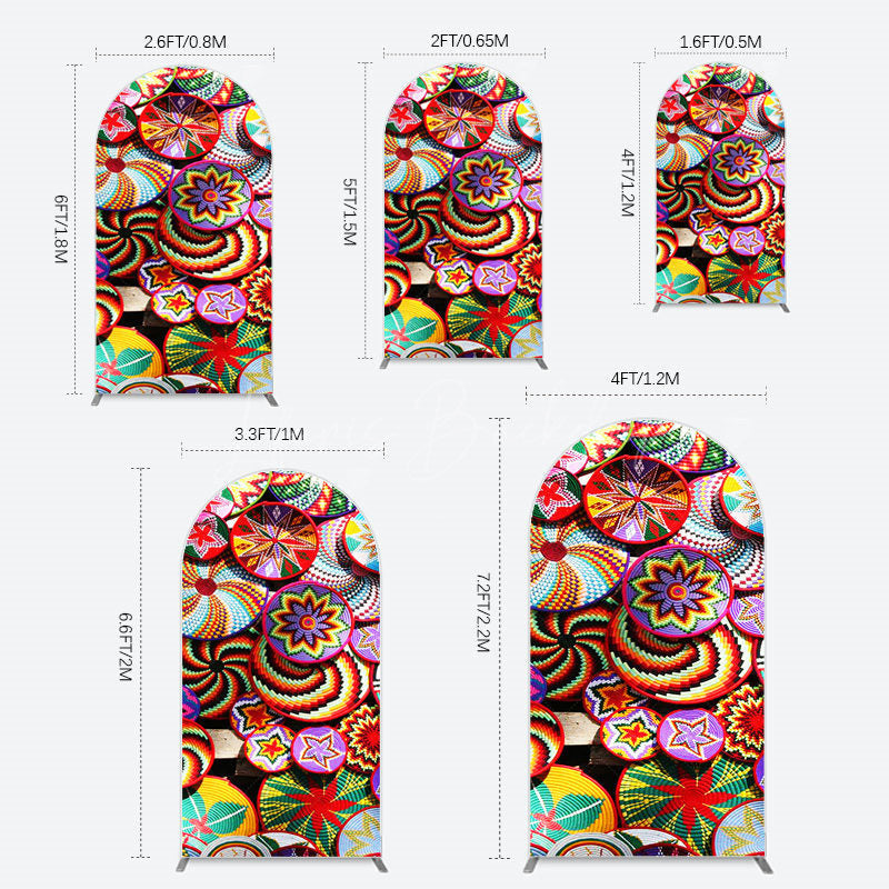 Lofaris Colorful Knitted Floral Plate Ethiopian Arch Backdrop