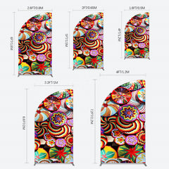 Lofaris Colorful Knitted Floral Plate Ethiopian Half Moon Arch Backdrop