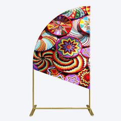 Lofaris Colorful Knitted Floral Plate Ethiopian Half Moon Arch Backdrop