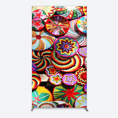 Lofaris Colorful Knitted Floral Plate Ethiopian Rectangle Backdrop