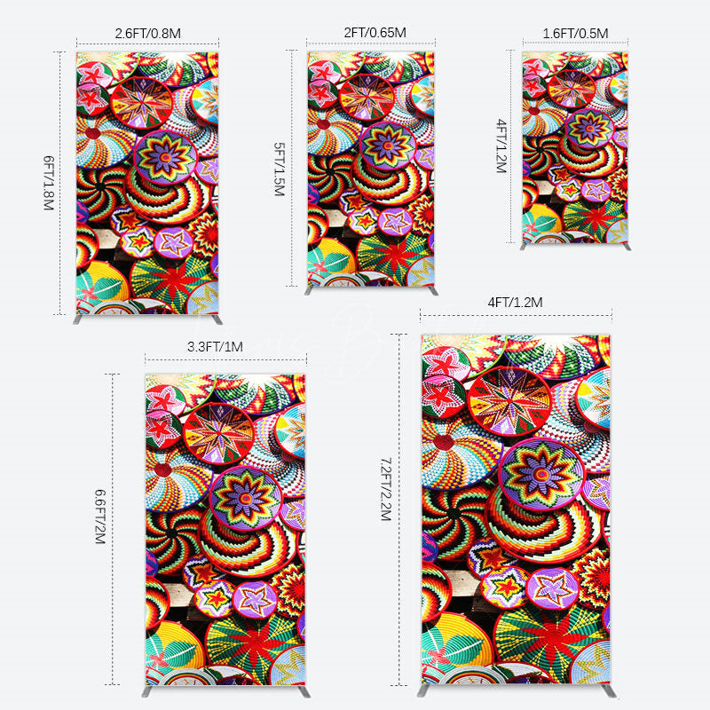 Lofaris Colorful Knitted Floral Plate Ethiopian Rectangle Backdrop