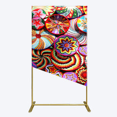 Lofaris Colorful Knitted Floral Plate Ethiopian Rectangle Backdrop