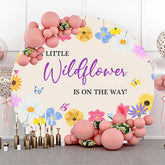 Lofaris Colorful Little Wildflower Round Baby Shower Backdrop