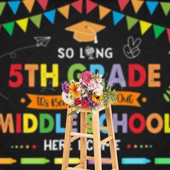 Lofaris Colorful Look Out Middle School Cheers Grad Backdrop