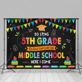 Lofaris Colorful Look Out Middle School Cheers Grad Backdrop