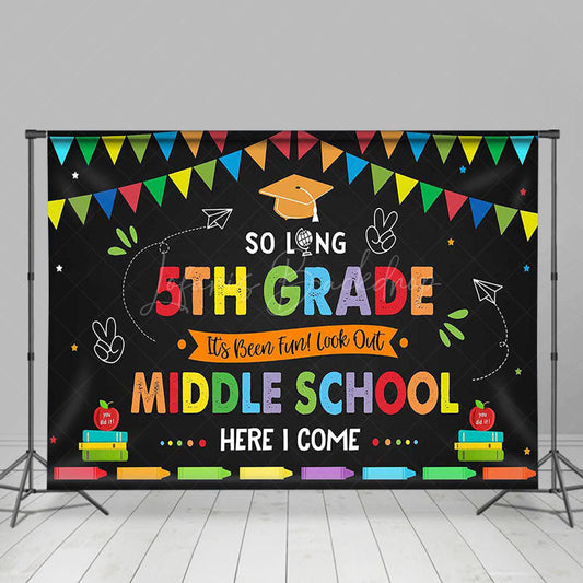 Lofaris Colorful Look Out Middle School Cheers Grad Backdrop