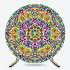 Lofaris Colorful Mandala Floral Round Ethiopian Backdrop