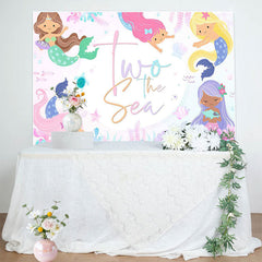 Lofaris Colorful Mermaid Two The Sea Birthday Backdrop For Girl