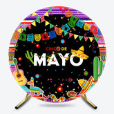 Lofaris colorful Mexican cinco de mayo round party backdrop