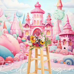 Lofaris Colorful Minty Ice Kingdom Cake Smash Photo Backdrop