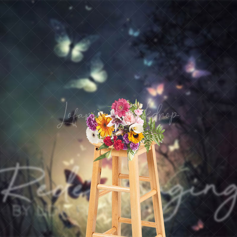 Lofaris Colorful Mystical Butterflies Fine Art Photo Backdrop