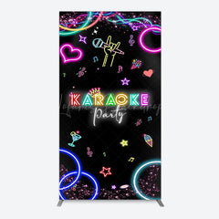 Lofaris Colorful Neon Karaoke Birthday Party Arch Backdrop