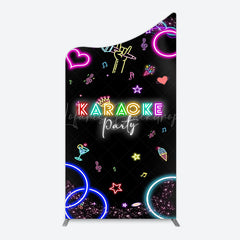 Lofaris Colorful Neon Karaoke Birthday Party Arch Backdrop
