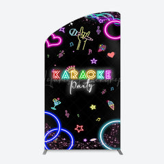 Lofaris Colorful Neon Karaoke Birthday Party Arch Backdrop