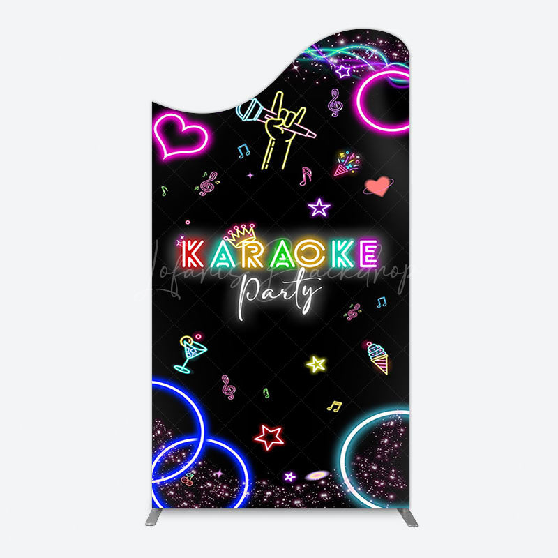 Lofaris Colorful Neon Karaoke Birthday Party Arch Backdrop