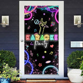 Lofaris Colorful Neon Microphone Karaoke Party Door Cover