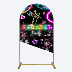 Lofaris Colorful Neon Musical Karaoke Party Arch Backdrop