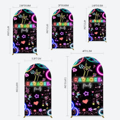 Lofaris Colorful Neon Musical Karaoke Party Arch Backdrop